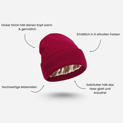 SatinEase™ Mütze - Anti-Statik Luxus für glattes, gepflegtes Haar